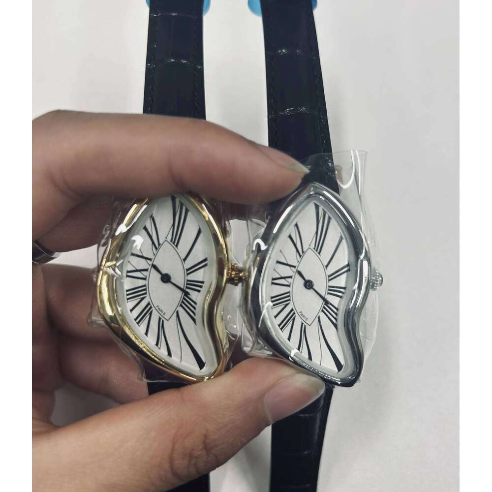 new Medieval watches melt twist y2k alien ladies and men Leather strap fashion advanced ins niche design quartz watch 26H0507
