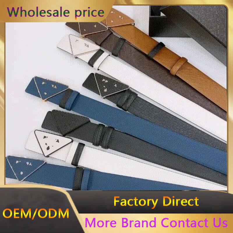 P Brand Triangle Men Women, High-End Belt, Casual Versatile for Pants and Skirts, Business Formal Wear, Jeans Belt 3.5cm