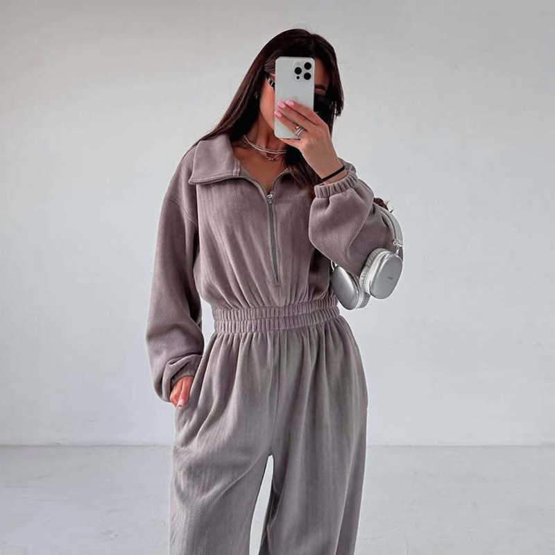 Outdoor sport straight-fit casual pants for women new autumn-winter style high-waisted slimming stylish and versatile American-style casual one-p-image-906399290
