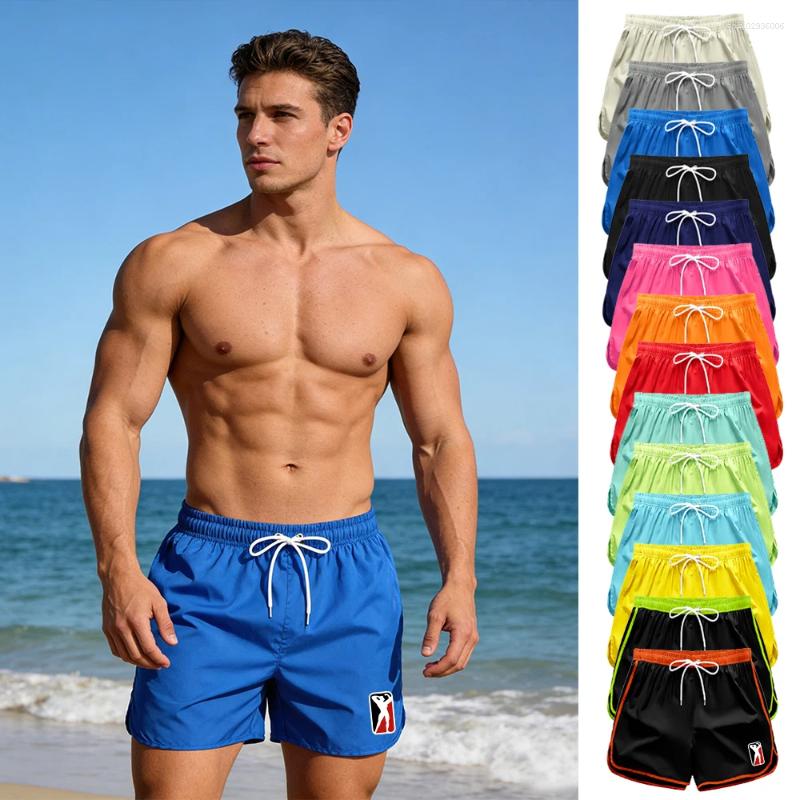 Men's Shorts Summer Print Athletic Elastic Waist Drawstring Adjustable Beach Water Sports Swim Trunks Swimwear