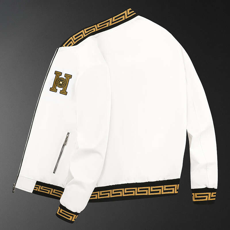 Luxury New European Embroidered High-End Black Trendy Brand Men's Fashion Versatile Baseball Jacket