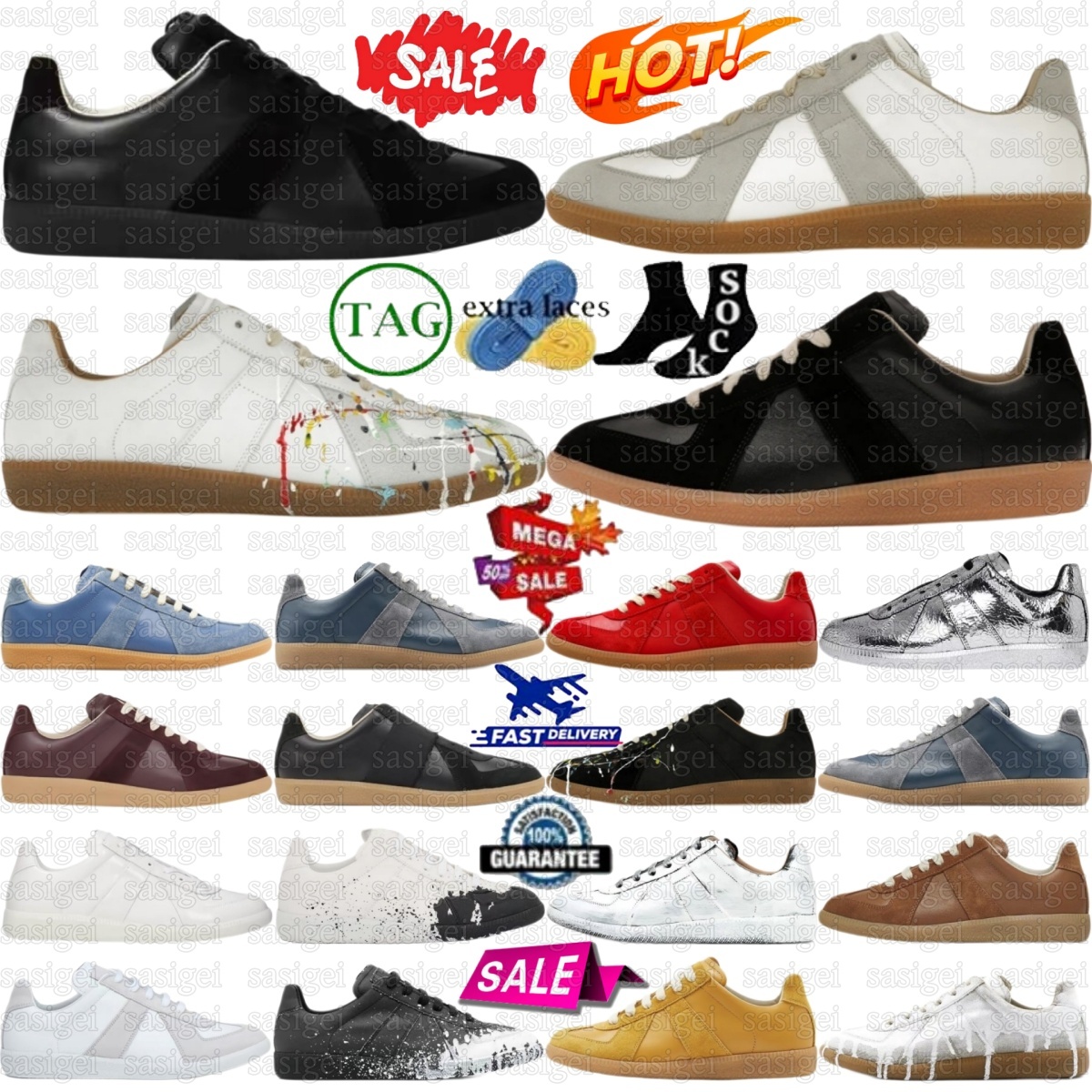 Paint German Army Trainer Gats Black Gum Gat Sneakers Shoes Low White Grey painter Nude Men Women Casual Shoe Mens Womens-image-988316915