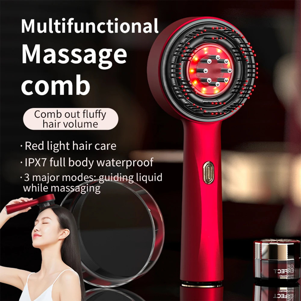 Electric Vibration Massage Comb Red Light Hair Growth Massage Scalp Brush Hair Loss Liquid Oil Applicator Hair Care 260506