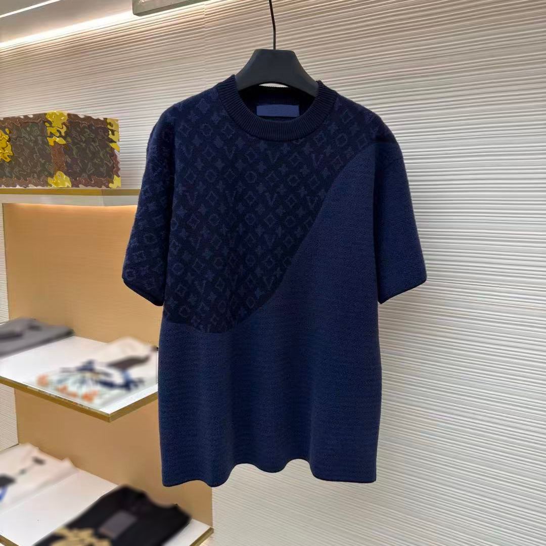 High quality designer men shirt, men t shirts, knitted jacquard sports and casual tops. designer shirts, mens short sleeved warm shirt, US size S-XL