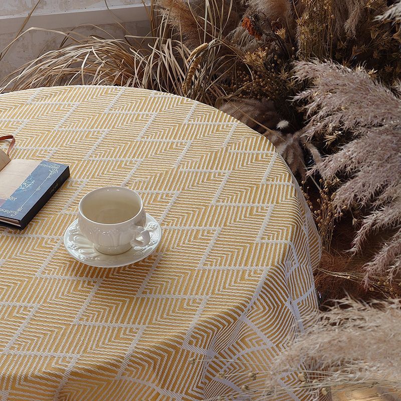 Luxe Jacquard Tablecloth Thickened Cotton-Linen Style, Heat Dust Resistant Cover for High-End Home UOX401
