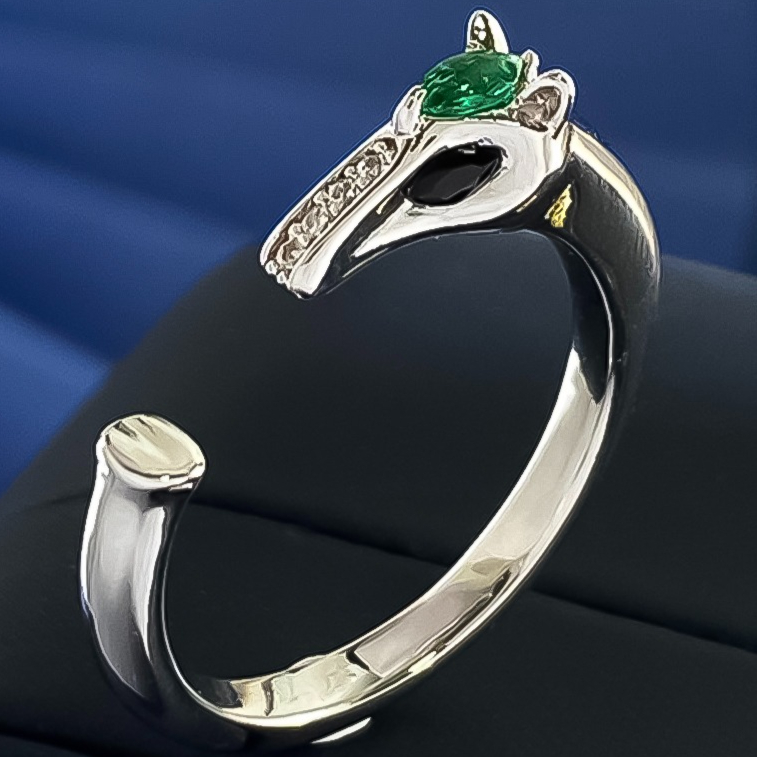 Ring for Women Diamond Emerald Zircon Horse Open Rings Luxury Jewlery Designer for Women Timeless Elegant Sparkling Premium Gift Statement-image-1104927509