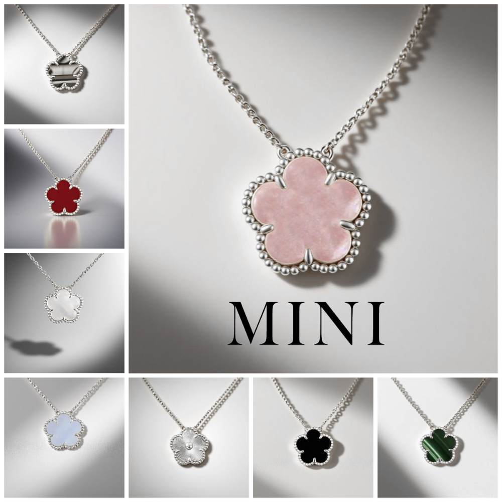 silver necklaces designer stainless steel jewelry designer jewelry women necklace mini clover necklaces have one motif flower necklace high fashi-image-1104965930