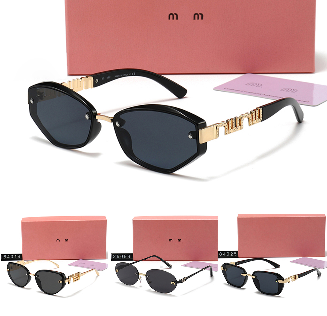 classic sunglasses for women Fashion mu letter designer sunglasses Womens Cat Eye eye glasses mirror polarized UV400 protection mm Glasses Pink W