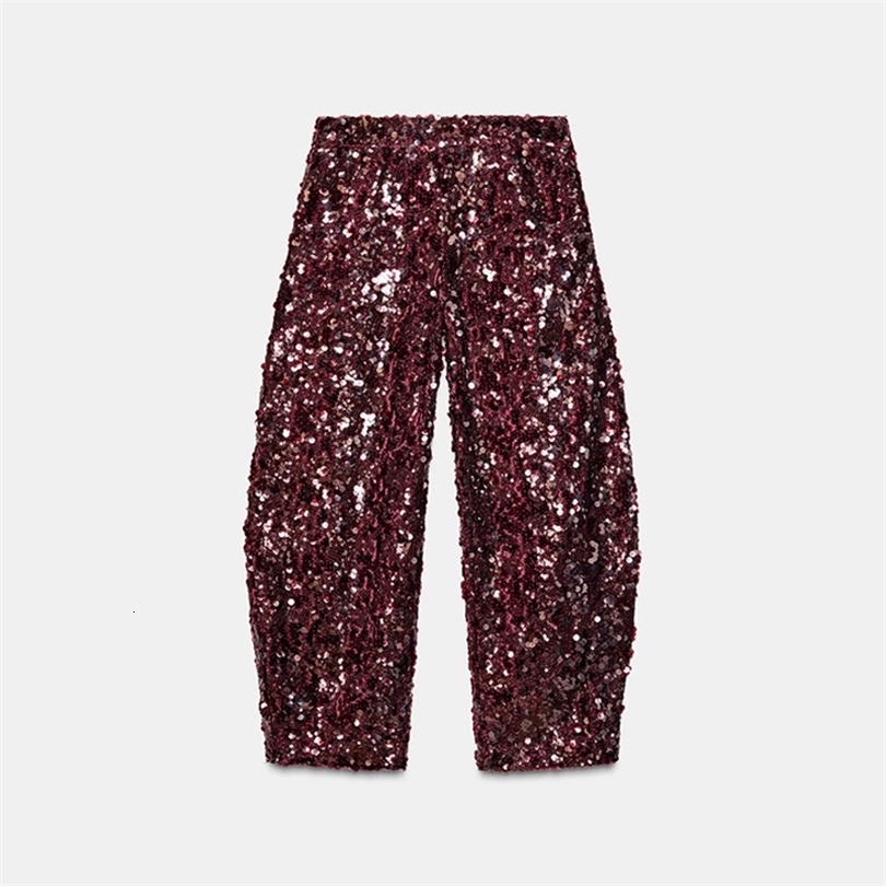 Fashion Sequin Top Pant 2 Piece Sets Women Solid Sleeveless Backless Patchwork Fur Loose Long Suit Lady Chic 260506