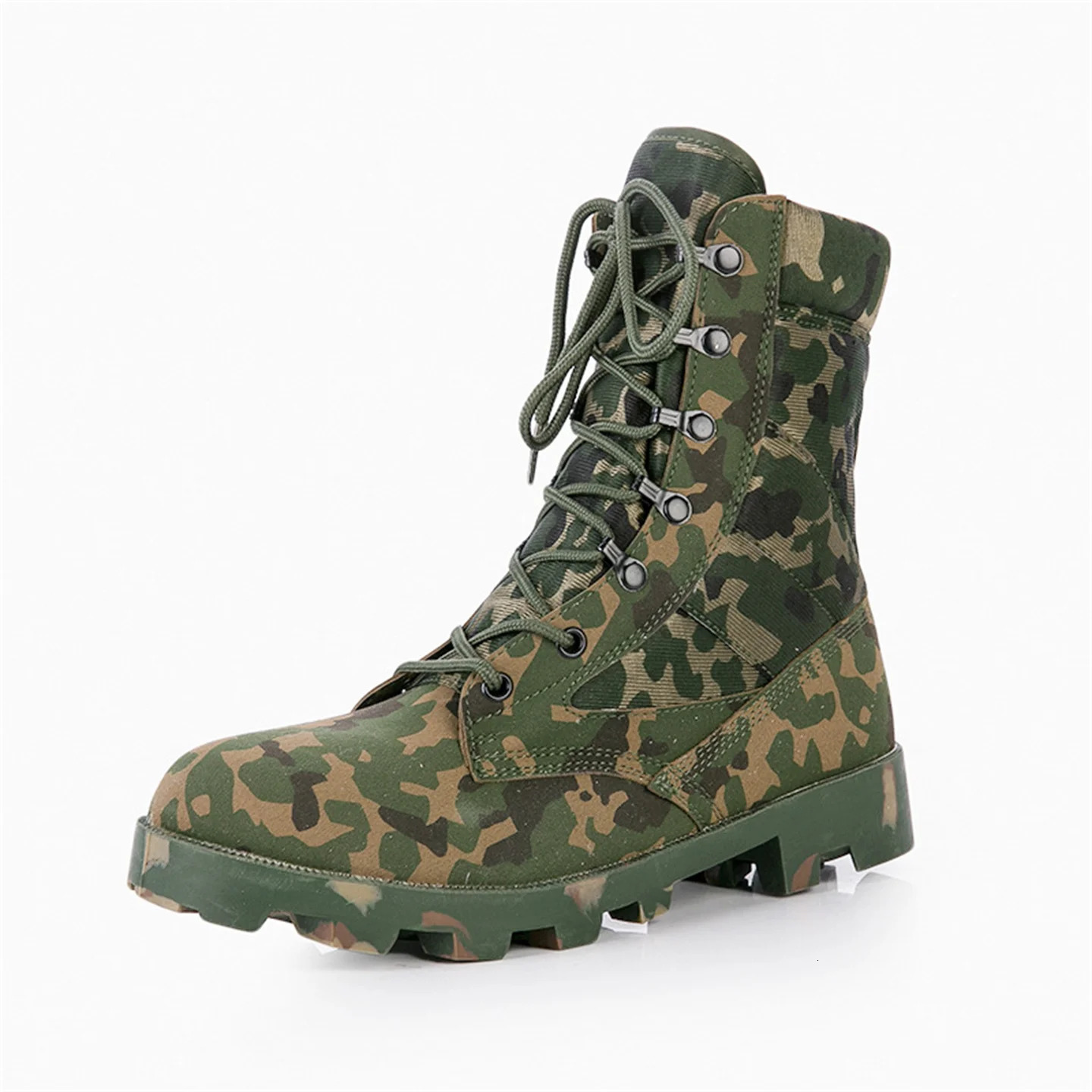 Camouflage Hunting Boots Mens High Top Breathable Tactical Shoes Outdoor Hiking Wear-Resistant Waterproof Mountaineering Boots 260507