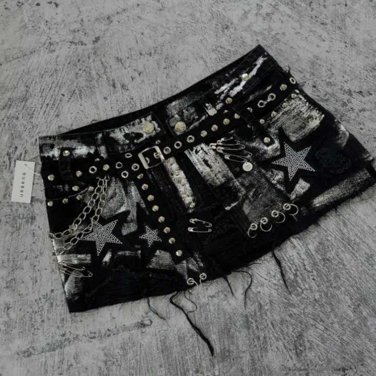 American High Street Star Embroidery Spice Girls Mini Skirt Summer New Fashion Trendy Denim Skirt for Women Jeans Y2k Skirt C260507