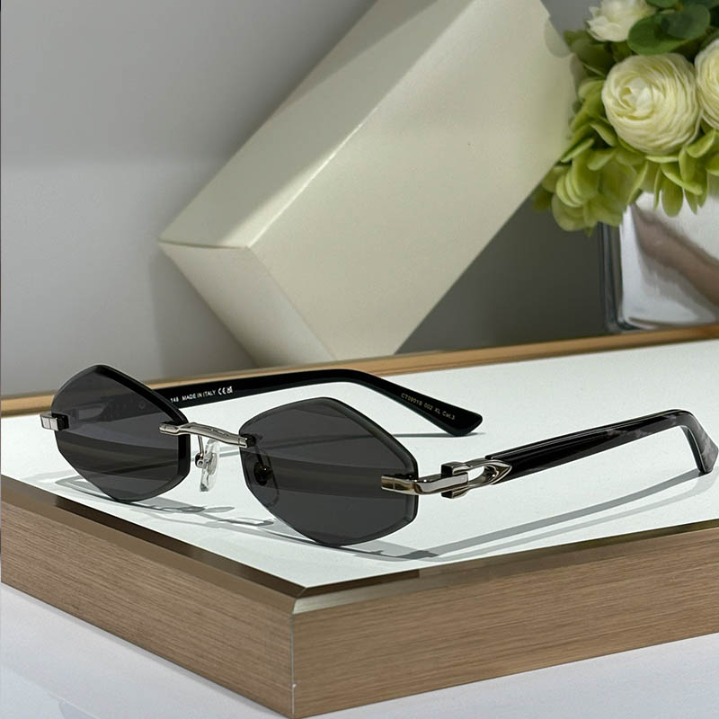 Designer women frameless cut lens sunglasses Classic high quality retro glasses Luxury Outdoor Personalized CT0901
