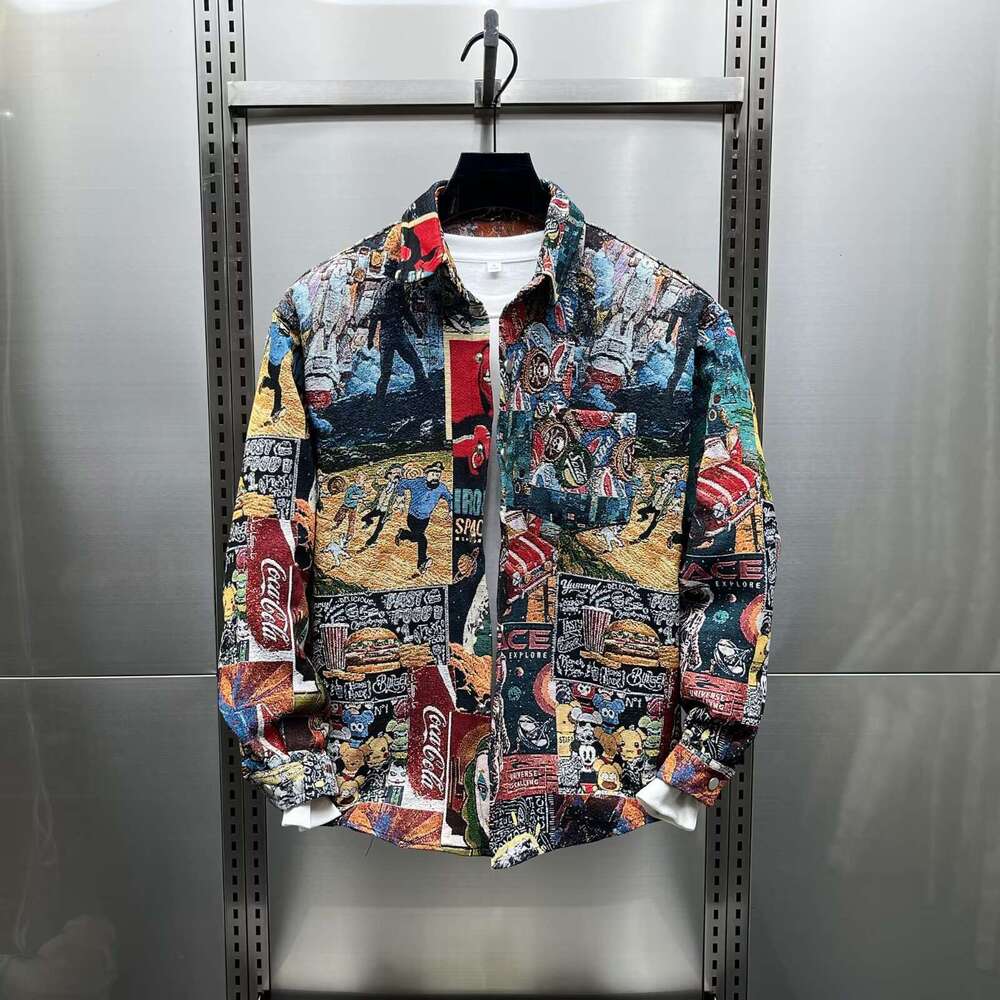 Designer 2026 Spring And Autumn Luxury New Men's Outerwear Trendy Painted Shirt Unisex Fashion Versatile Loose Casual Jacket Free Shipping