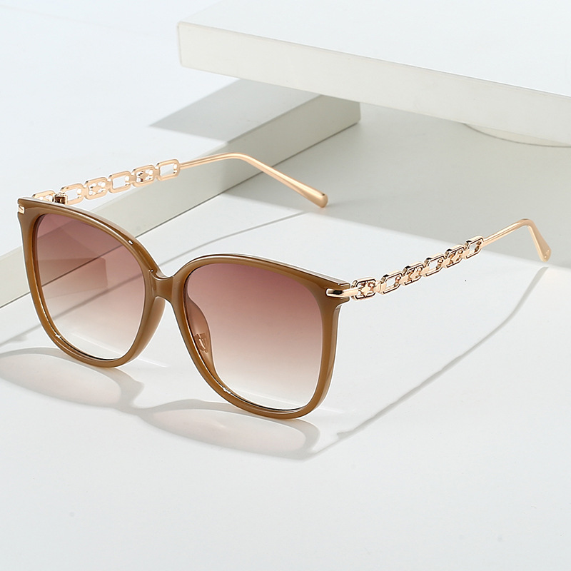 Free Shipping New Women's Sungl With Chain Design, Versatile And Trendy, Same Style As Popular Influencers, High-End Feel, Factory Direct, Men&