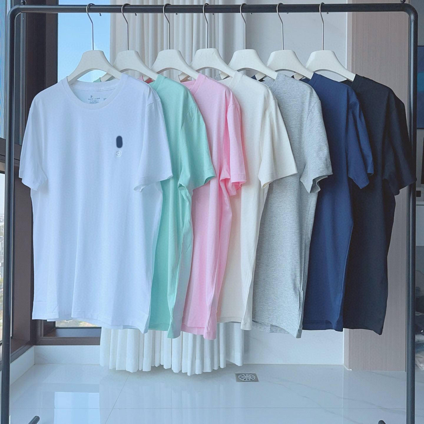 Designer Polo Short Sleeve T-Shirt Men Couple Matching Solid Color Pony Logo Summer Crew Neck Soft Cotton Breathable Casual All-Match Tops