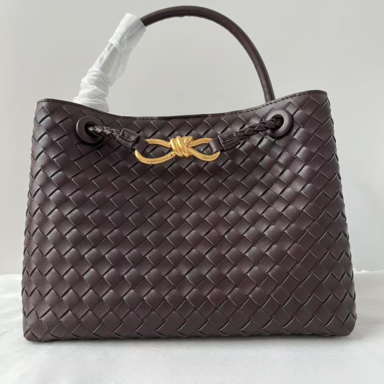 New Andiamo Original Leather Bags Top Woven Womens Portable Single Shoulder Crossbody Official Document Tote Bag-image-1107453814