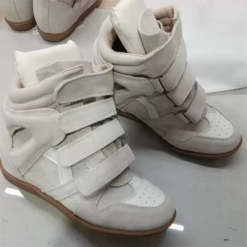 Luxury Shoes Designer Women Multi Color Women's Suede Hidden Wedge High Top Sneakers Lace Up Casual Streetwear Ankle Boots Women Sneakers Casua