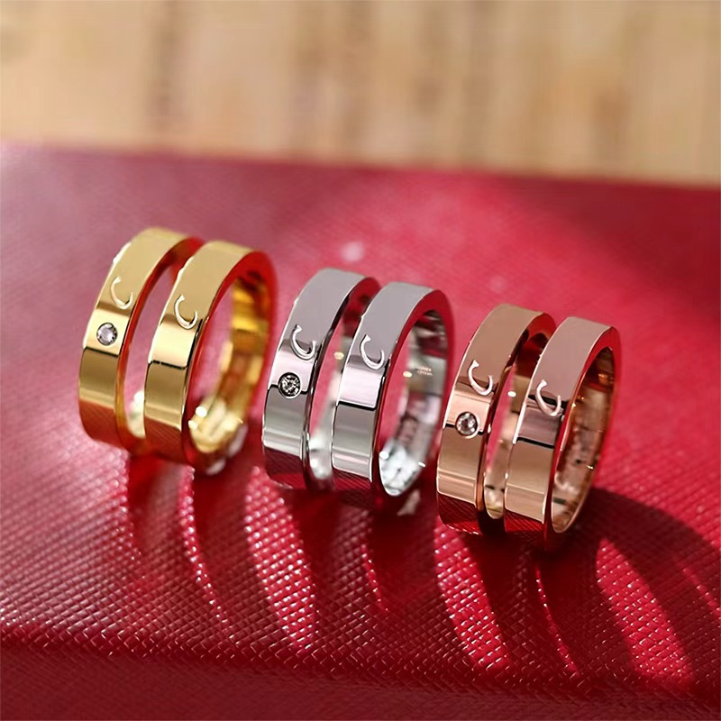 marque bijoux de luxe bague d'amour Simple Signature Couple Style femme bijoux concepteur boîte à bijoux