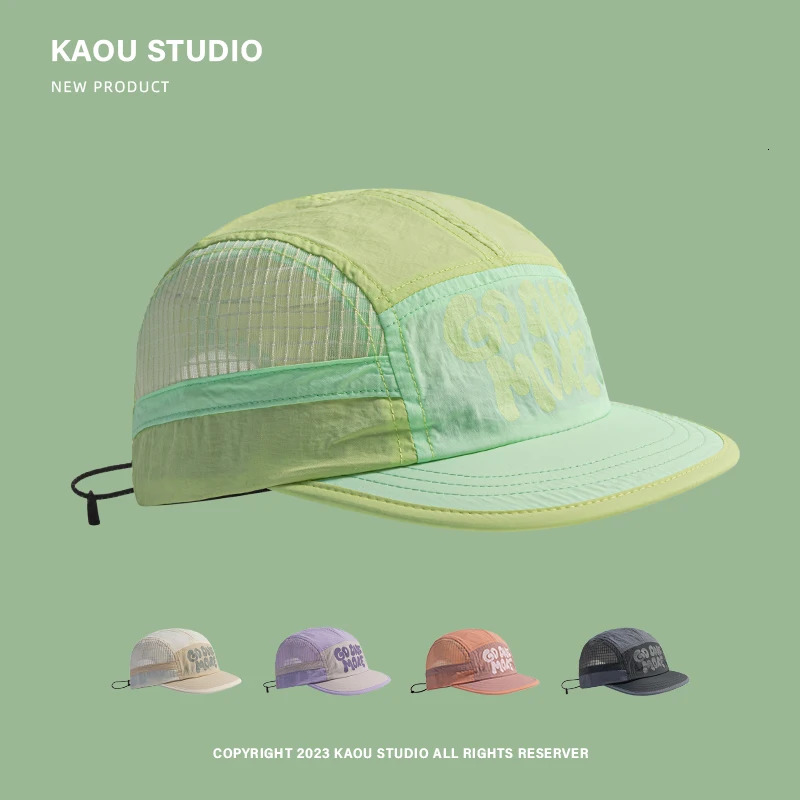 Spring Summer Outdoor Breathable Quick-drying Baseball Cap for Men and Women Lightweight Soft Brim Retro 5-panel Camping Hat 260507