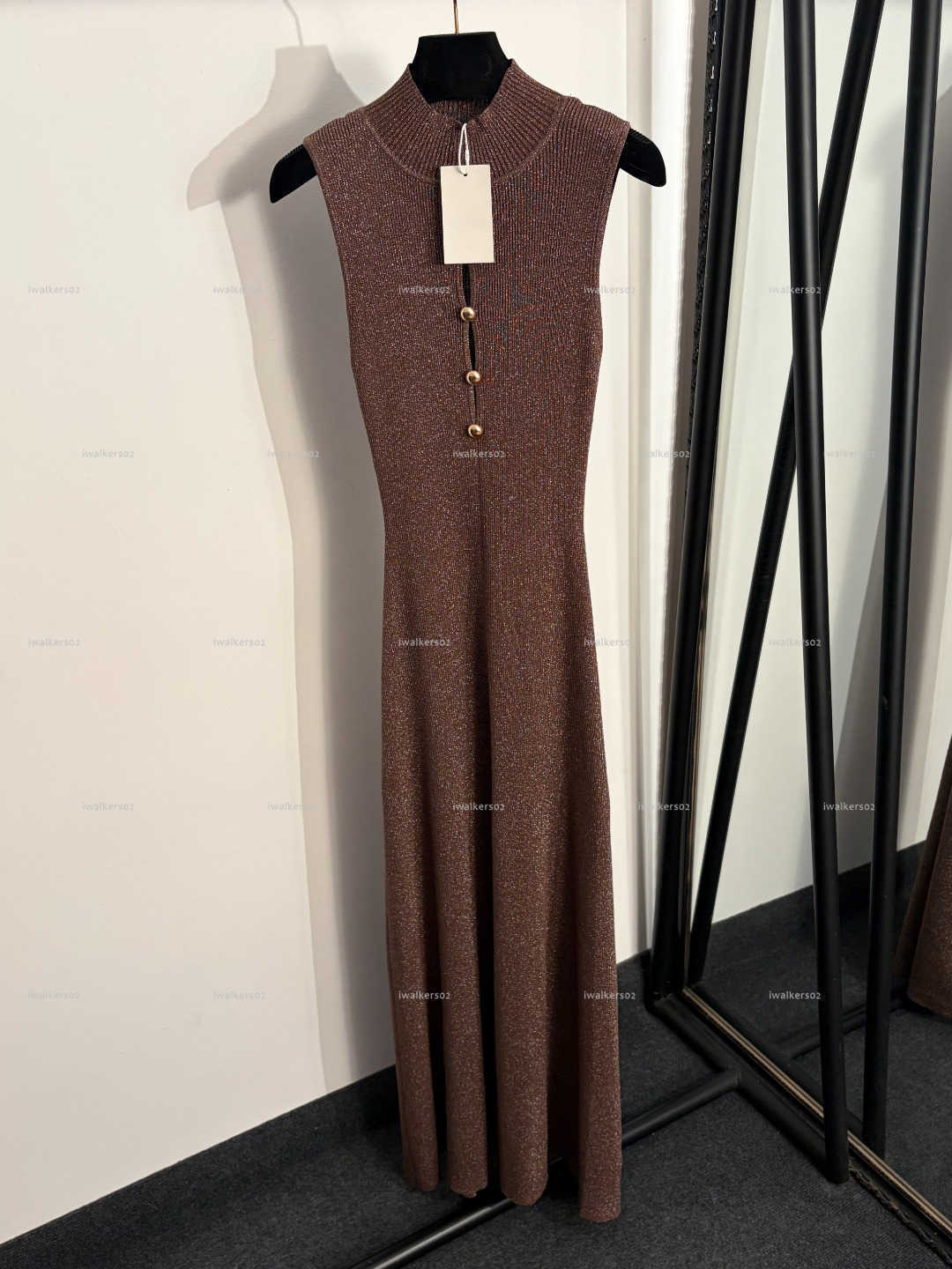 Classics stand collar women dress Summer lady dresses women designer clothes knitted vest skirt A1026X01N123-image-1104986602