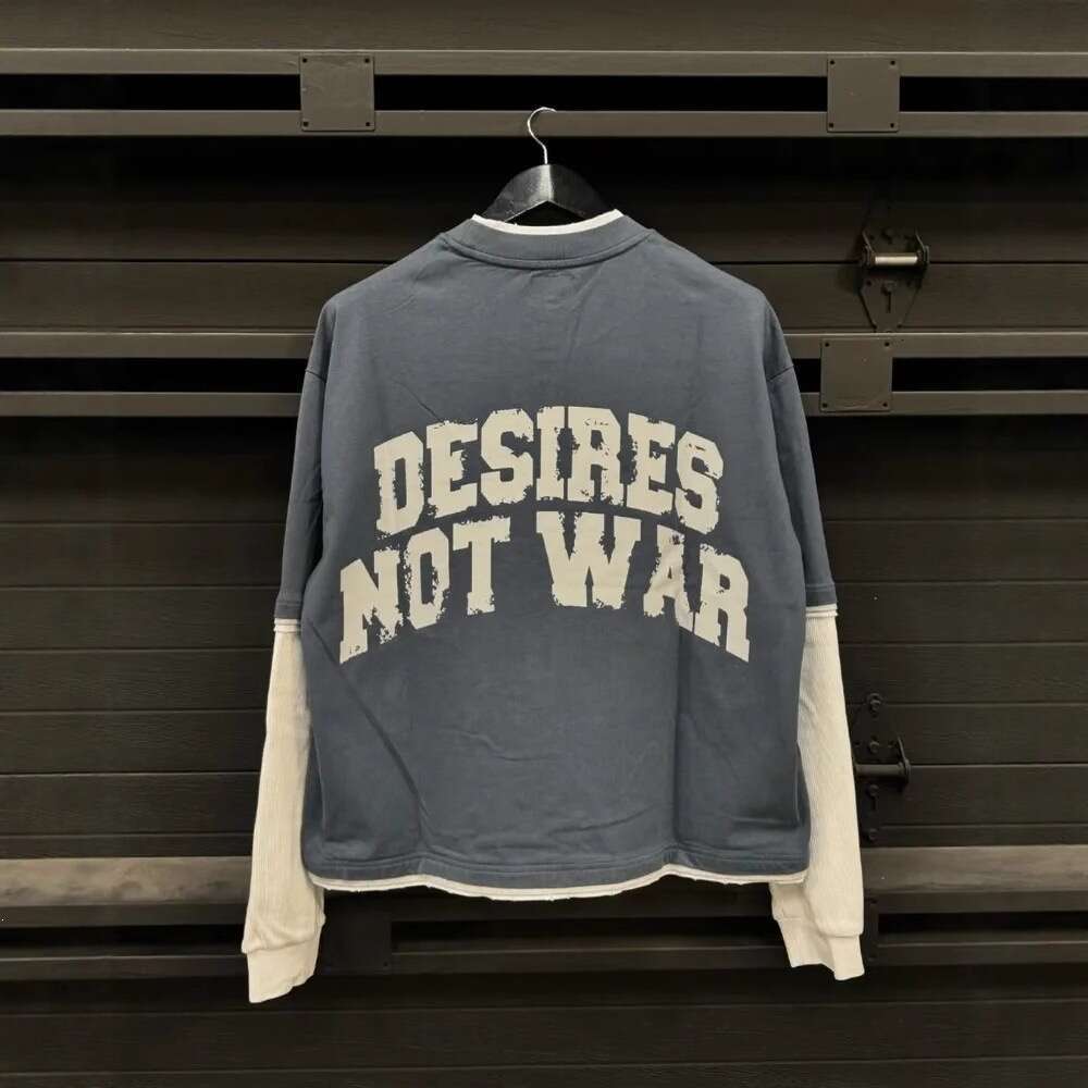 Free shipping 2026 nee Men's T Shirts Street Fashion Letter Printed Cotton Round Neck Long Sleeve T-shirt Men Trendy Brand Casual Loose Oversiz