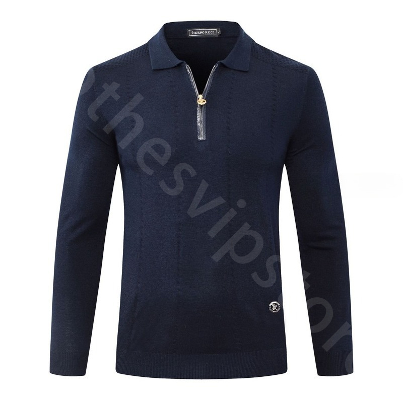 Luxury Designer Mens Sweaters Fall Winter Snakeskin Wool Sweater Lapel Zipper Comfortable Tops SR1289