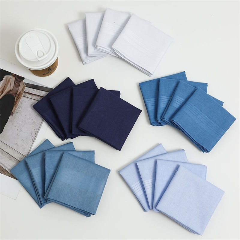 12Pcs Pure Cotton Square Towel Pocket Towel Gift Towel Set Handkerchief Plain Mens Striped Suit Solid Color 40cm 260430