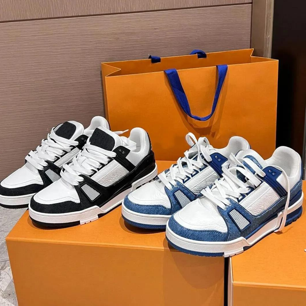Designer shoes low trainers Vintage Casual Sneaker Cowhide Upper Breathable Insole Non Slip Rubber Outsole Fashion Low Top Sports Shoe Men Women Cas