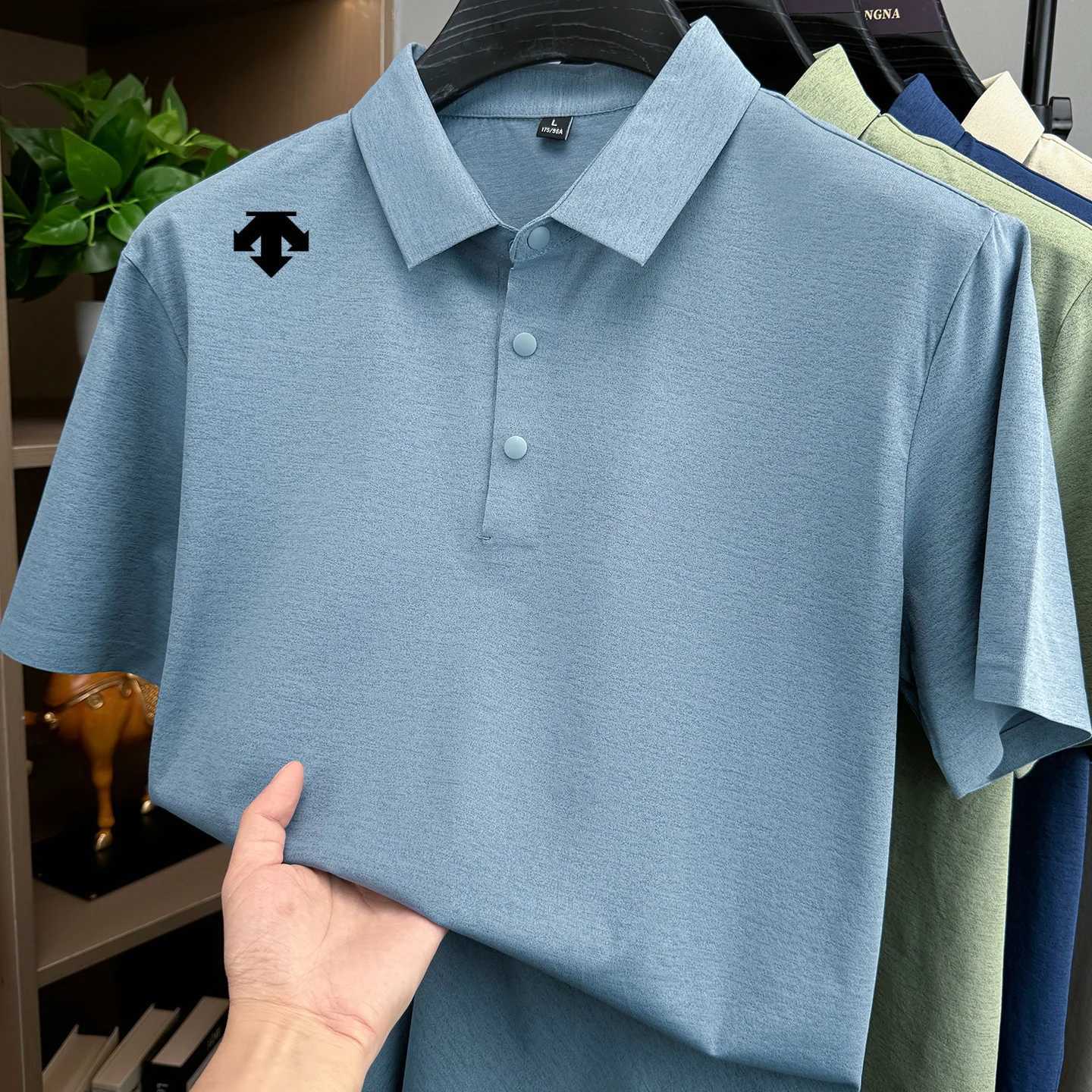 High end summer new mens short sleeve T-shirt light business casual top exquisite brand offset shirt H260507