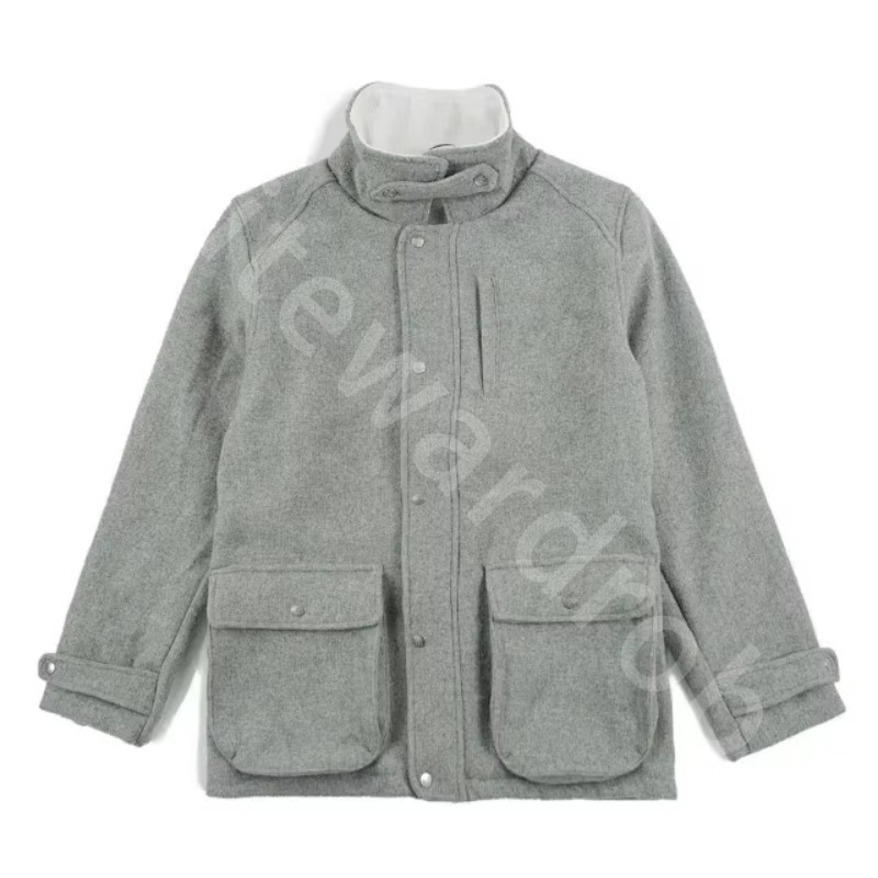Luxury Designer Coats for Mens Fall Winter Thick Corduroy Collar Wool Blended Jackets Cardigan B1289