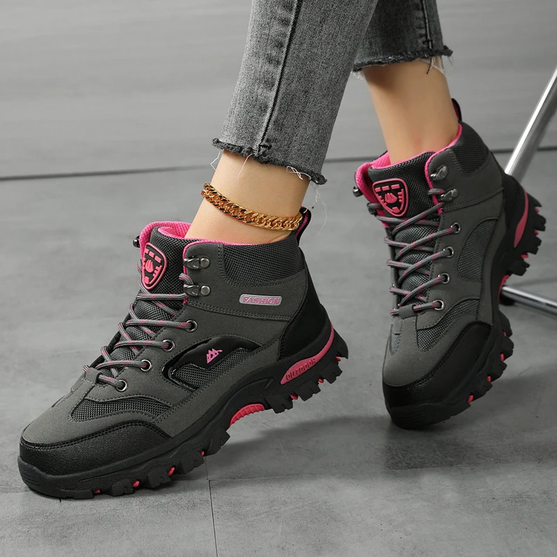 Women Boots Waterproof Outdoor Hiking Boots Womens Safety Work Shoes Walking Sneakers Non Slip Ankle Boots Botas De Mujeres 260507
