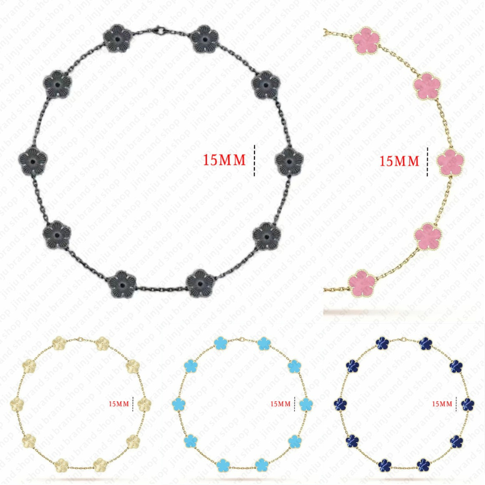 Hot Sale gold necklace womens jewelry necklace designer for women Vintage 15mm flower necklaces 10 motif Christmas style pendant necklace womens-image-1104973300