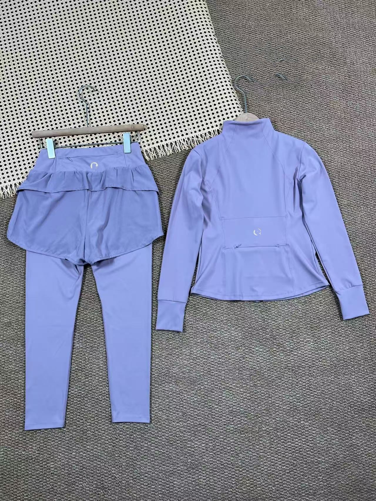 L Fashionable Classic Quick-Dry Sports Set Women's Outdoor Sun Protection Cycling Long Sleeve Fitness Running Yoga Clothes-image-1105001649
