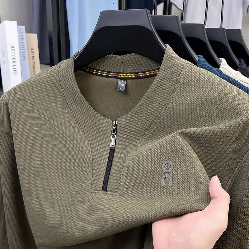 Designer 2026 2026 Spring New Luxury Men's Fashion Half-zip Collar Sweatshirt Pullover Top, Stylish Casual Versatile Long Sleeve Top Free Shipp