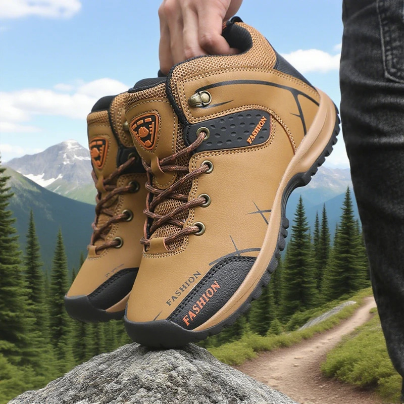 Mens Waterproof Hiking Shoes Comfortable Durable Spring Autumn Camping Hiking Shoes Outdoor Travel Fishing Anti Slip Work Shoes 260507