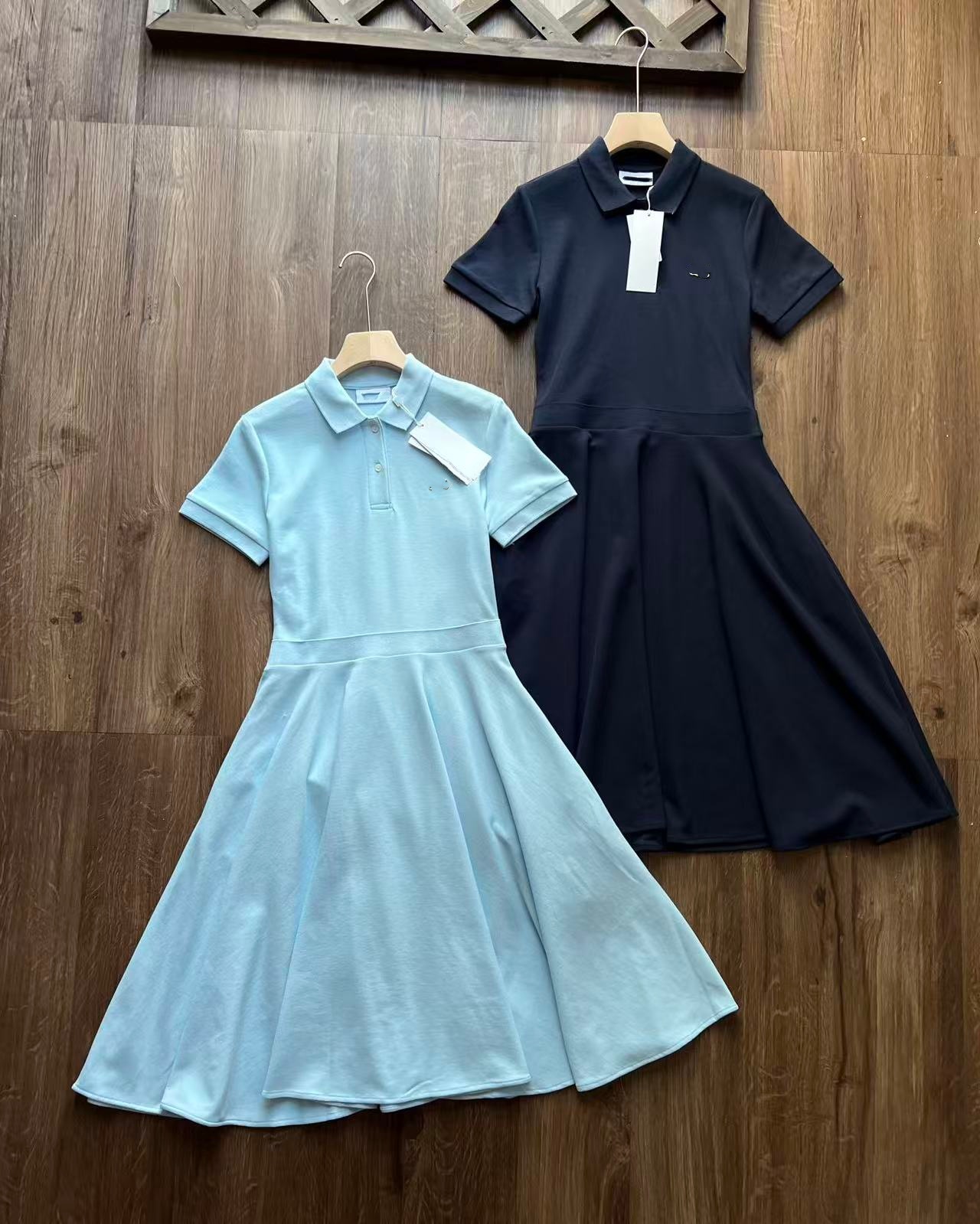 L Summer Fashionable Elegant Lapel Waist-cinching Short Sleeve Dress-image-1104905212