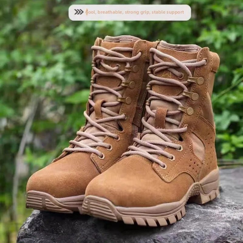 Mens and Womens Tactical Boots Puncture Resistant and Waterproof Leather Outdoor Work Safety Boots Winter Hiking Sports Shoes 260507