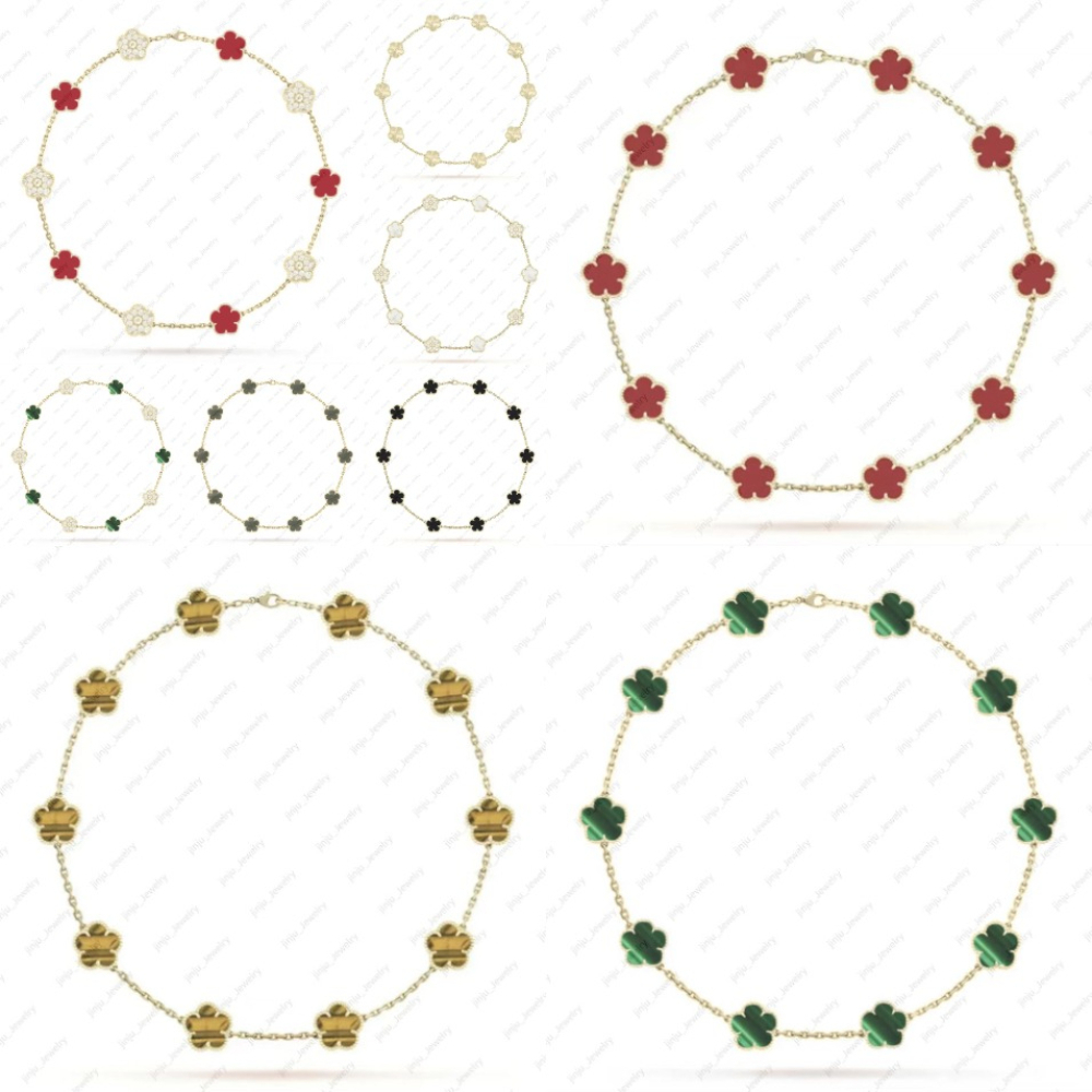 luxury necklace 18k gold jewelry designer necklace for woman Y2K 925 silver15mm clover necklaces fashion style 10 motif luxury diamond necklace c-image-1104947948