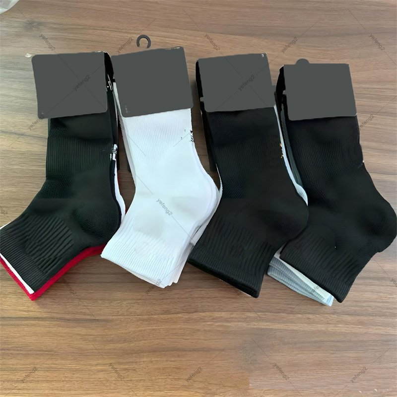 Mens Socks Mid Calf basketball socks Thickened Cushion embroidered All Season Daily Wear-image-1104938215
