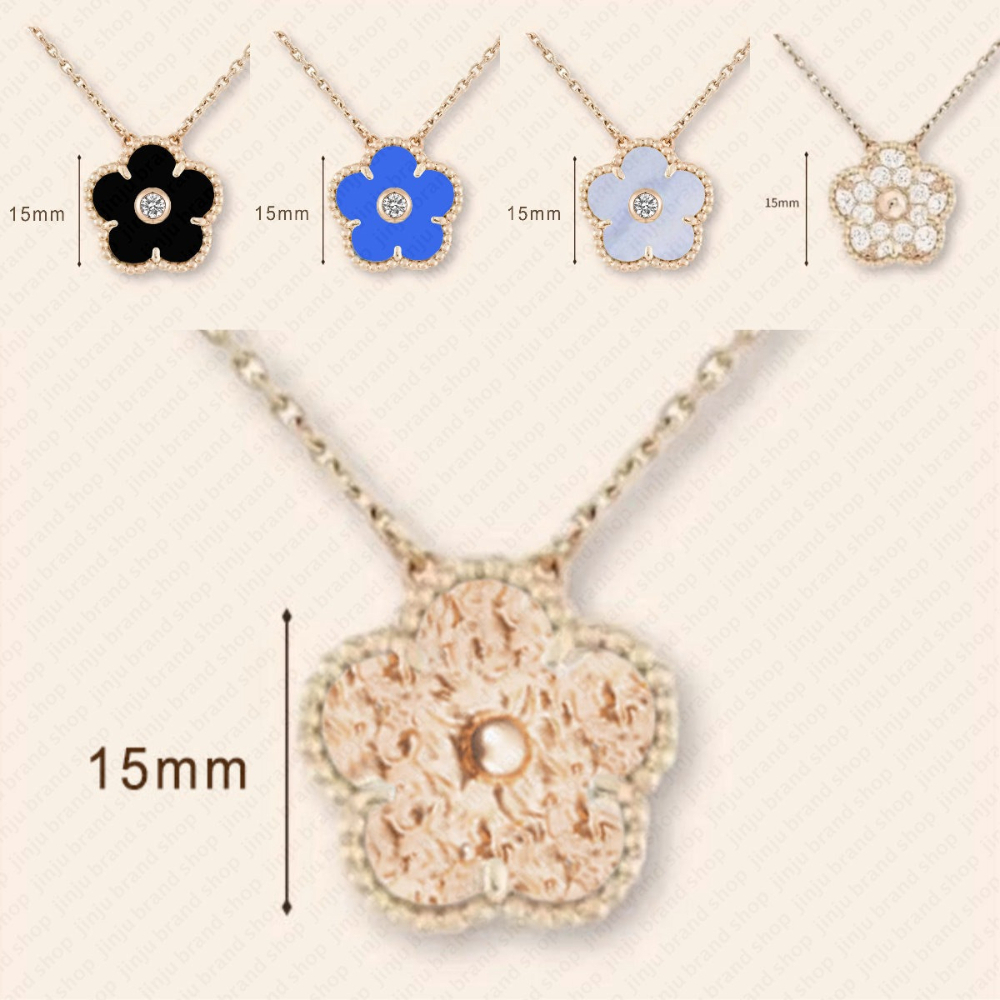 Vintage necklace jewelry necklaces 15mm clover necklace Rose Gold Plated Elegant flower necklaces designer jewelry Various color options womens p-image-1105002743
