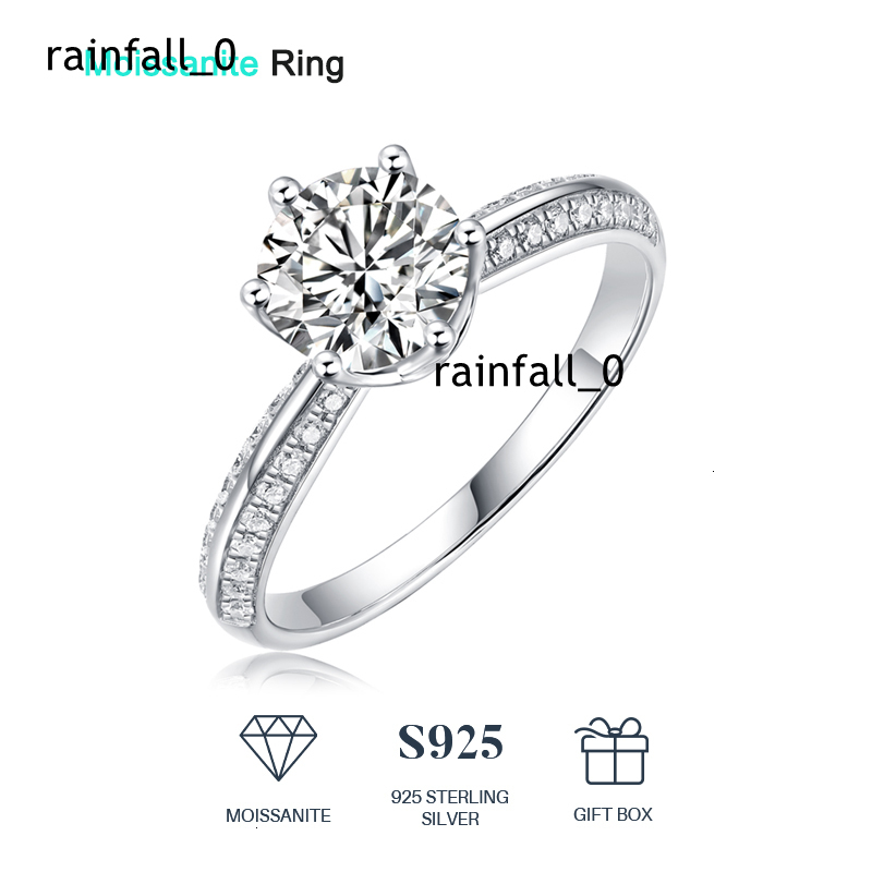 Wholesale Women Moissanite Engagement Rings 925 Sterling Silver 1CT 65mm VVS GRA Certified Moissanite Diamond Wedding Ring