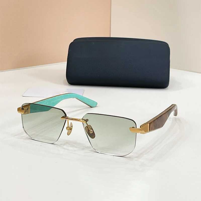 Rimless Rectangle Fashion Alloy Sunglasses Luxury Brand Designer Uv400 Retro Men Women High Quality Sunglasses fashion oversized glasses