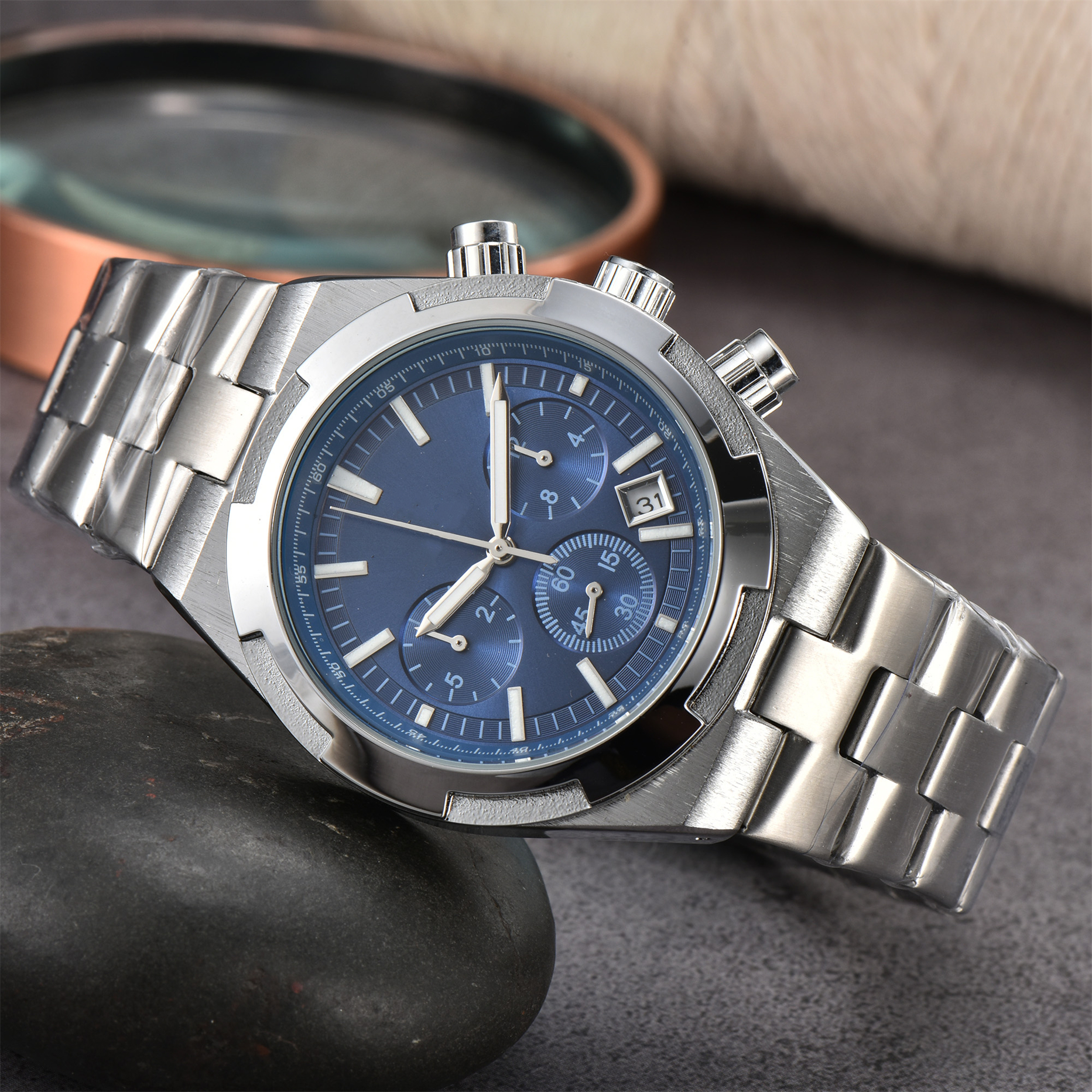 Mens VC OVERSEAS 5500 watch luxury designer watches Automatic Quartz movement watch fashion Classic Stainless Steel Luminous sapphire Wristwatches #