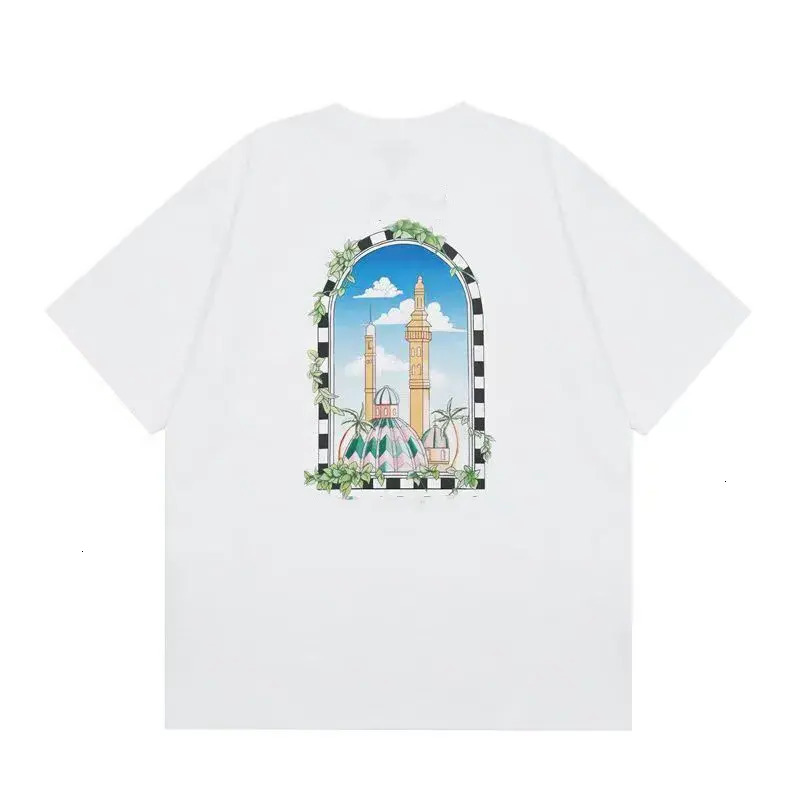 Casablancamenly Shirt Blanca Shirt Comfortable And Breathable T Shirt Cotton Casual Loose Tees Short Sleeve Hip Hop Streetwear Classic Loose Tshirt