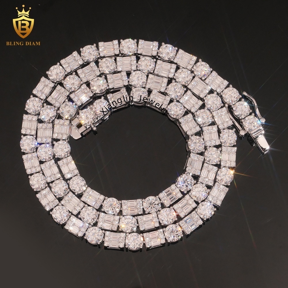 Hot Selling 5mm Moissanite Tennis Bracelets 925 Silver Chain Emerald Cut Moissanite Tennis Chain Vvs Moissanite Bracelets GRA