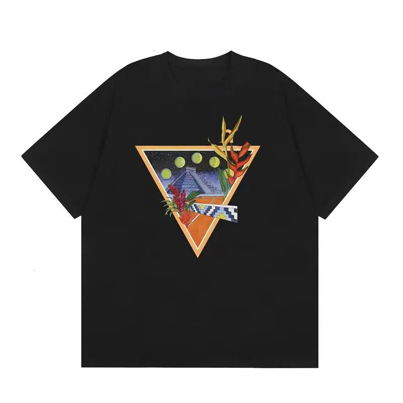 Casas Shirt Designer Casas Blancoes Mens Shirts Printed Graphic T Shirt Cotton Casual Loose Tees Short Sleeve Hip Hop Streetwear Tshirt Ea1
