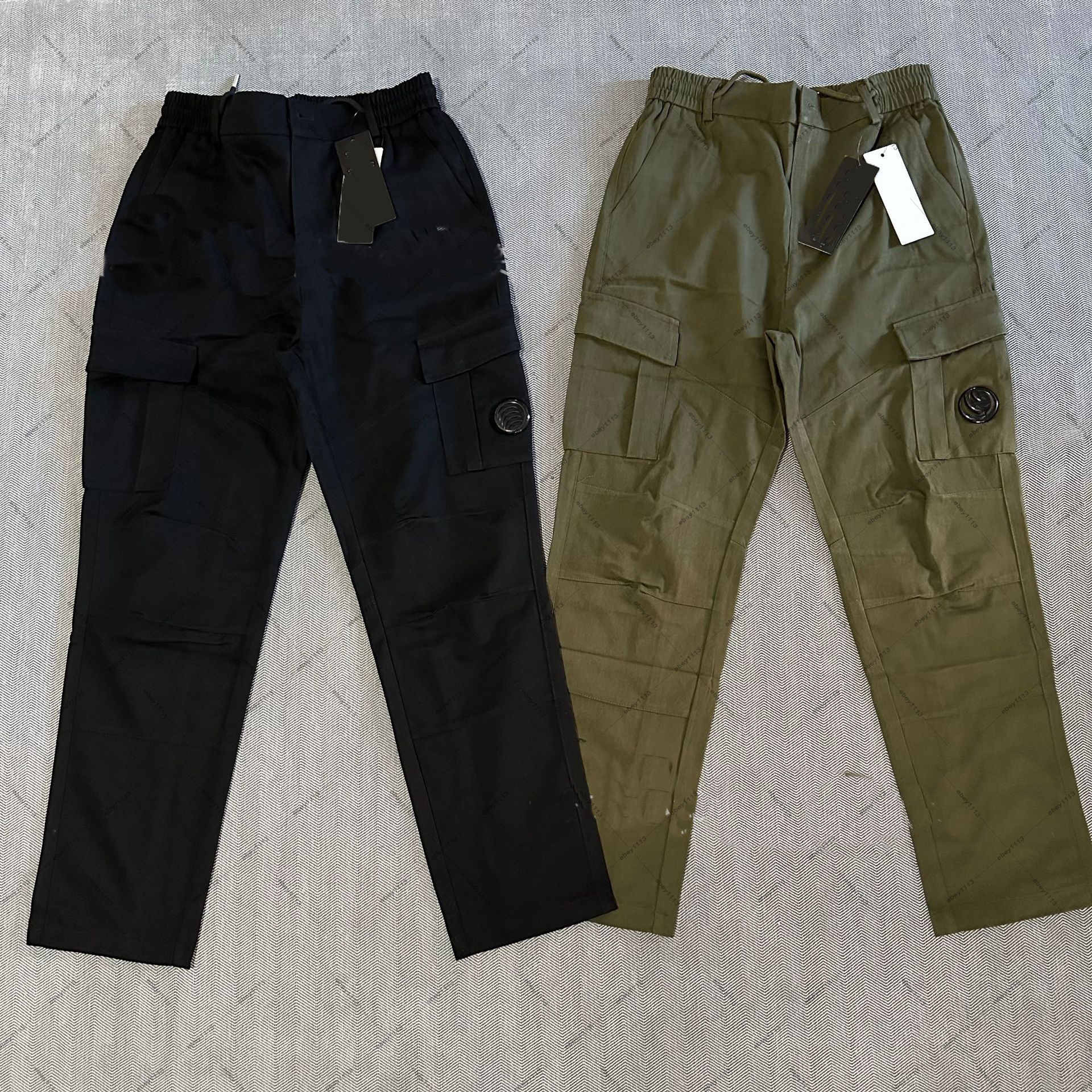Mens Loose Fit Cargo Pants with Sleeve Lens Detail Solid Color Utility Streetwear Pants-image-1105104647