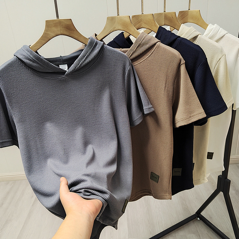 Rare Find Premium Knitted Waffle Fabric Designer POLO T Shirt Skin Friendly And Breathable Spring Summer Men S Casual Designer T-shirt Hoodie Hooded