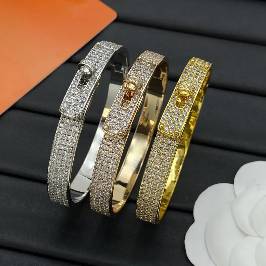 Titanium steel gold bangle men silver hoop bracelet luxury bracelets designer for women gift couple full diamonds bracelet fashion designer love jew