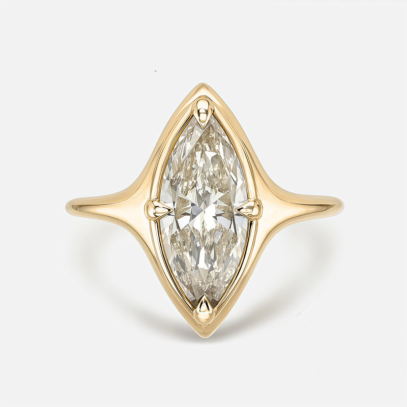 18k gold 2ct marquise cut moissanite ring desinger for woman wed GRA certificate s925 sterling silver engagement VVS diamond band wedding rings jewe